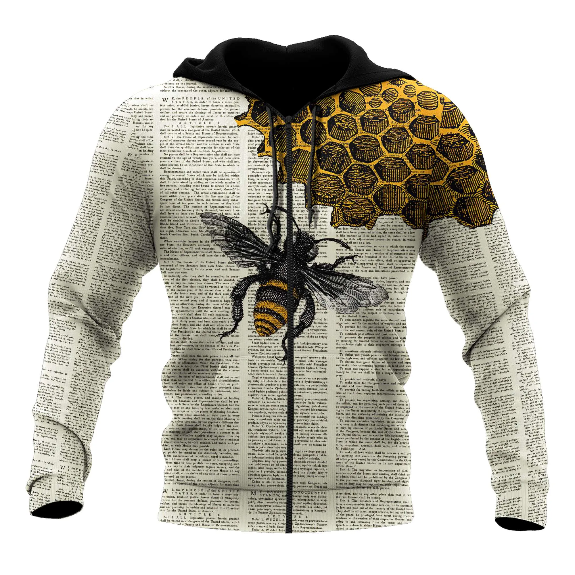 3D All Over Print Bee Shirt, Bee Dictionary Page Premium Hoodie For Men Women, Bee Lover Outfit