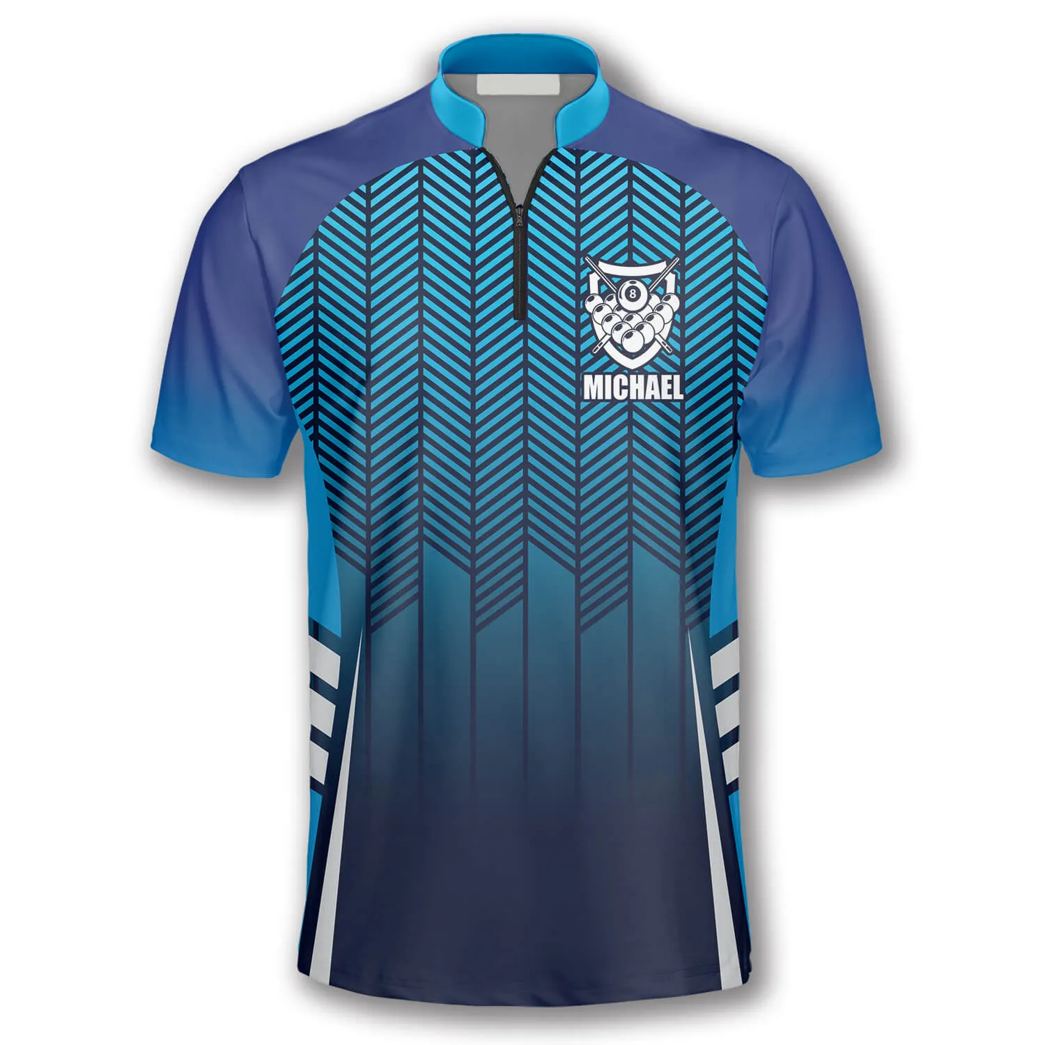 3D All Over Print Blue Abstract Sports Style Custom Billiard Jerseys for Men, Shirt for Billiard Player