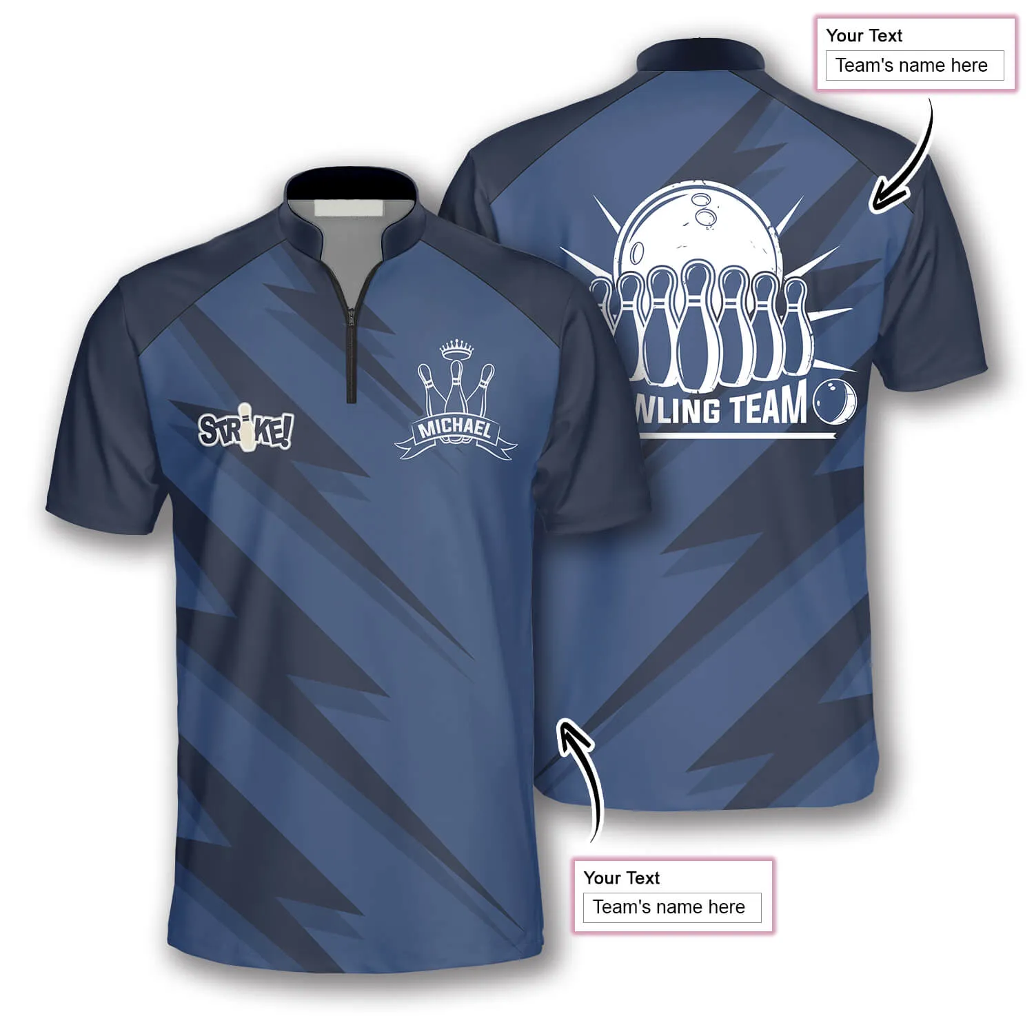 Custom Blue Lightning 3D All Over Print Bowling Jerseys for Men - Stylish Uniform Shirts for Bowling Teams