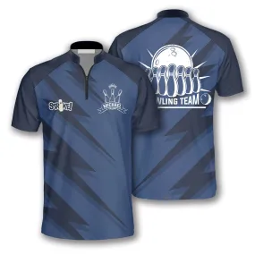 Custom Blue Lightning 3D All Over Print Bowling Jerseys for Men - Stylish Uniform Shirts for Bowling Teams