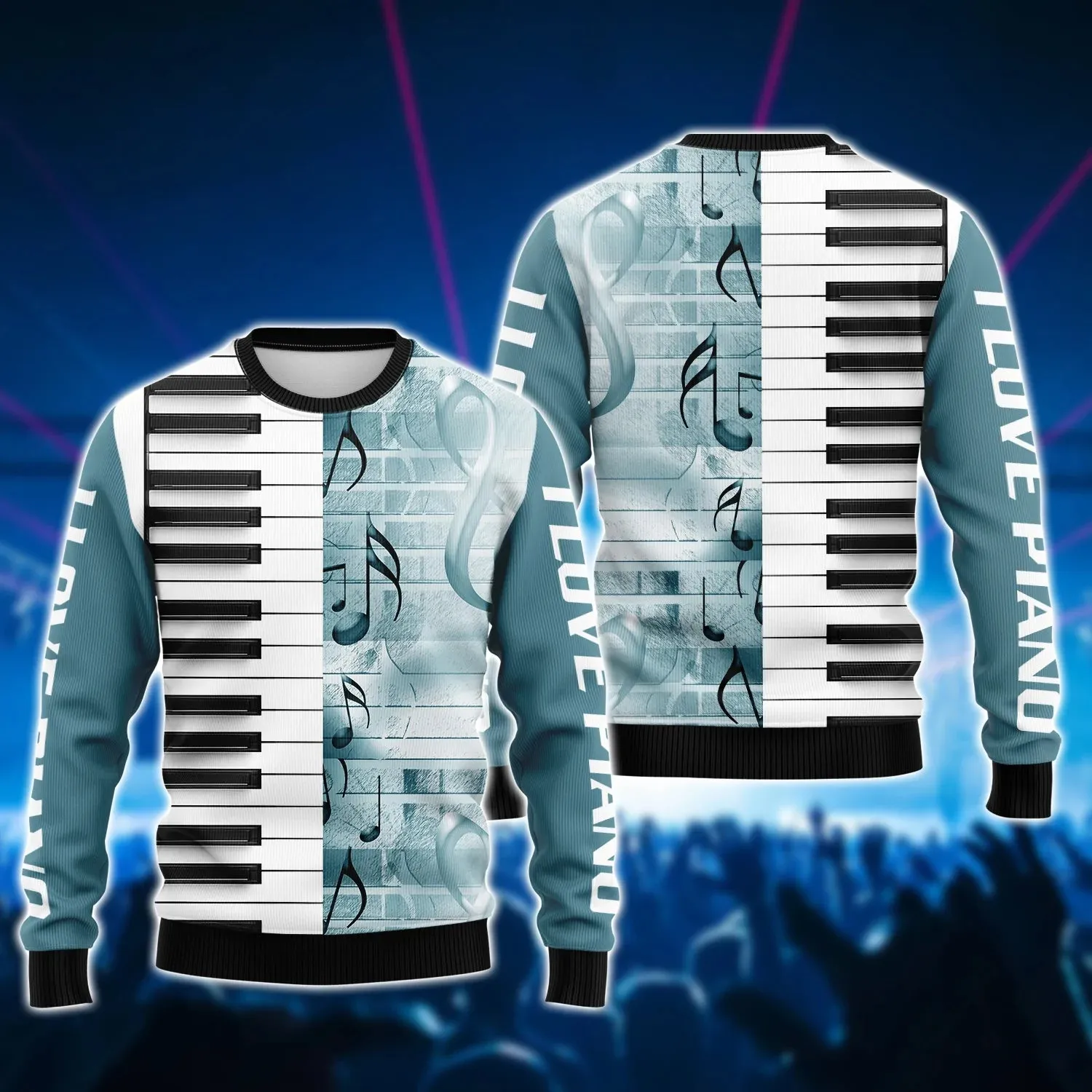 3D All Over Print Piano T Shirt, I Love Piano 3D Hoodie Shirts, Gift For Guitar Men Woman