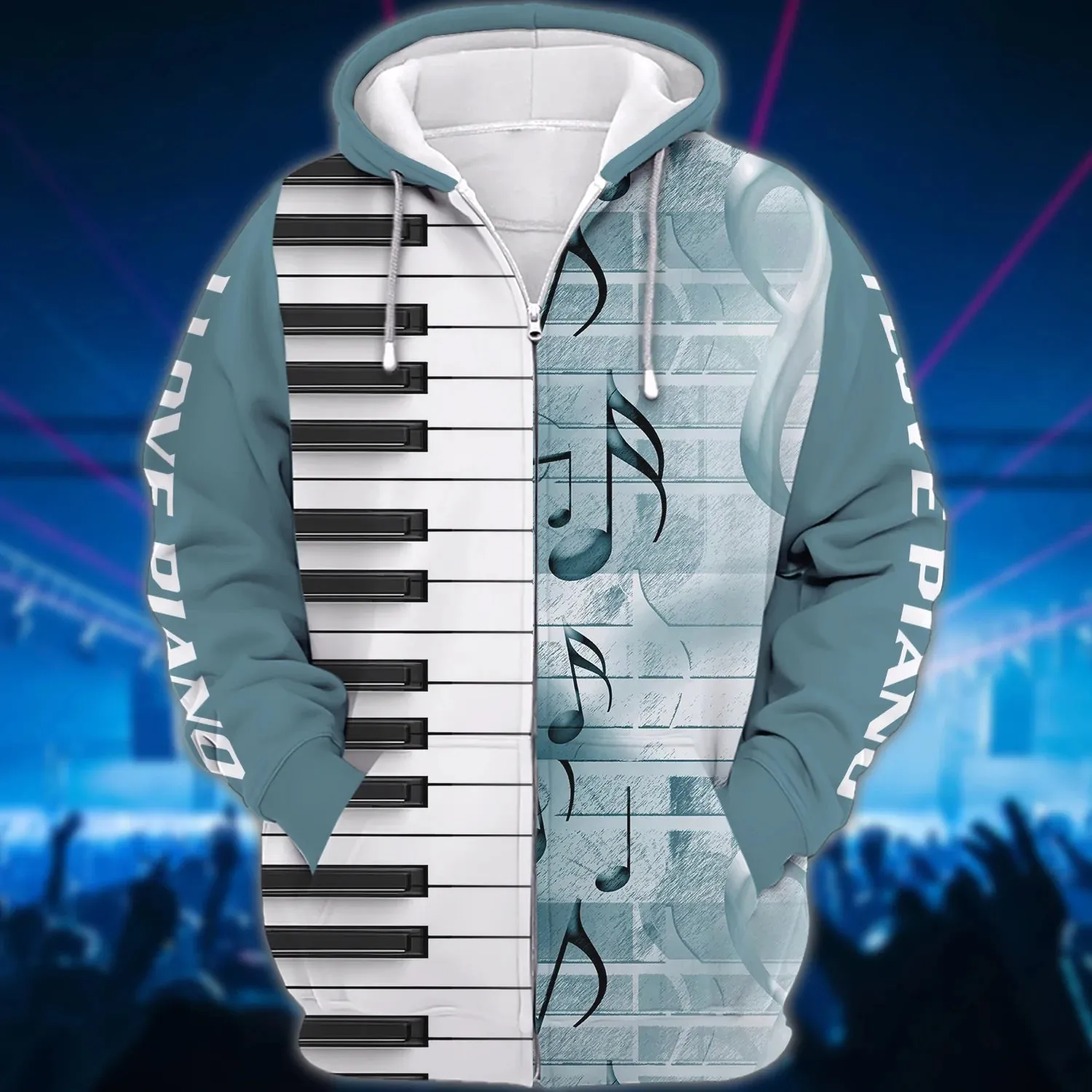 3D All Over Print Piano T Shirt, I Love Piano 3D Hoodie Shirts, Gift For Guitar Men Woman