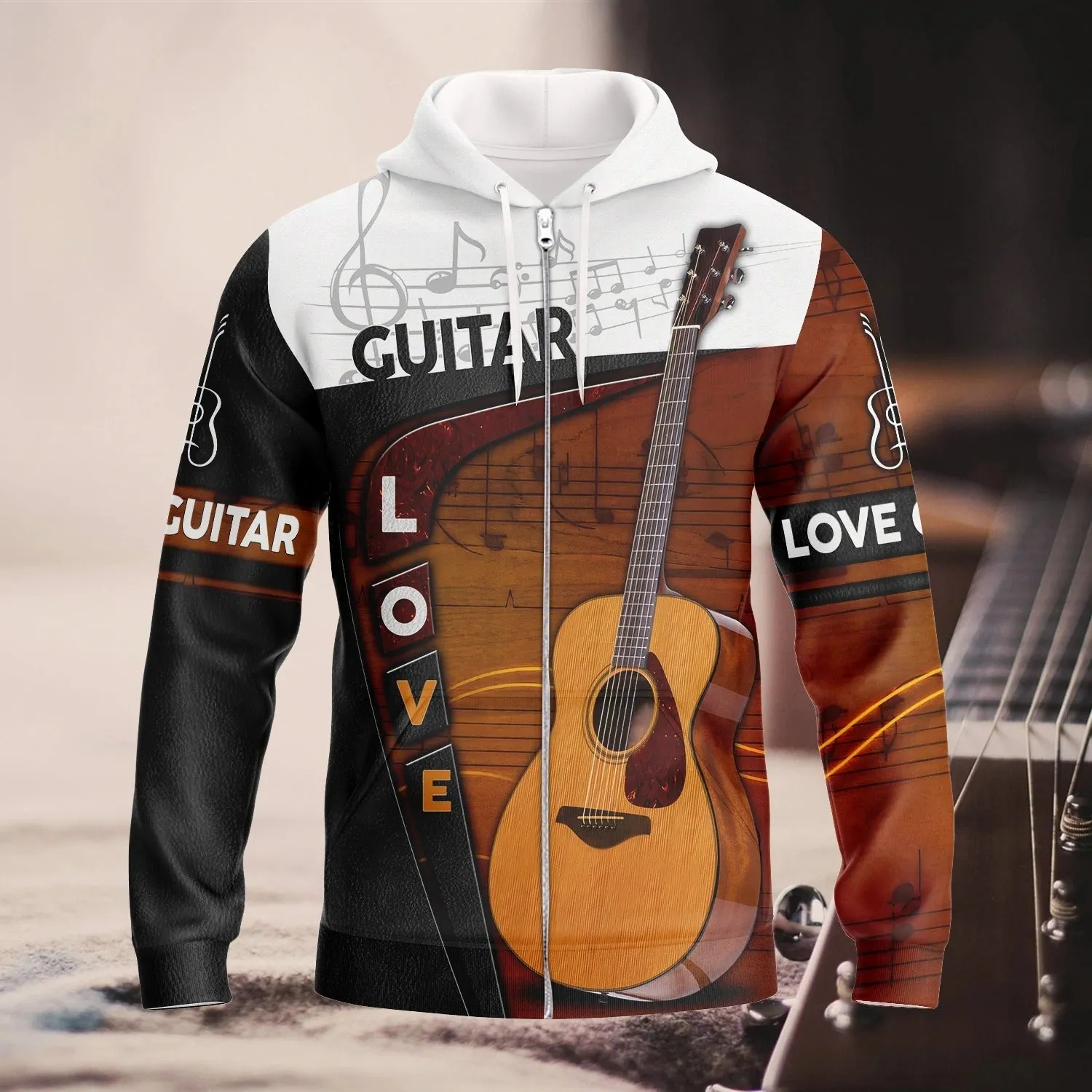 3D All Over Print T Shirt Love Guitar For Guitarist, Gift For Guitar Lover, Guitar Sublimation Shirt Hoodie