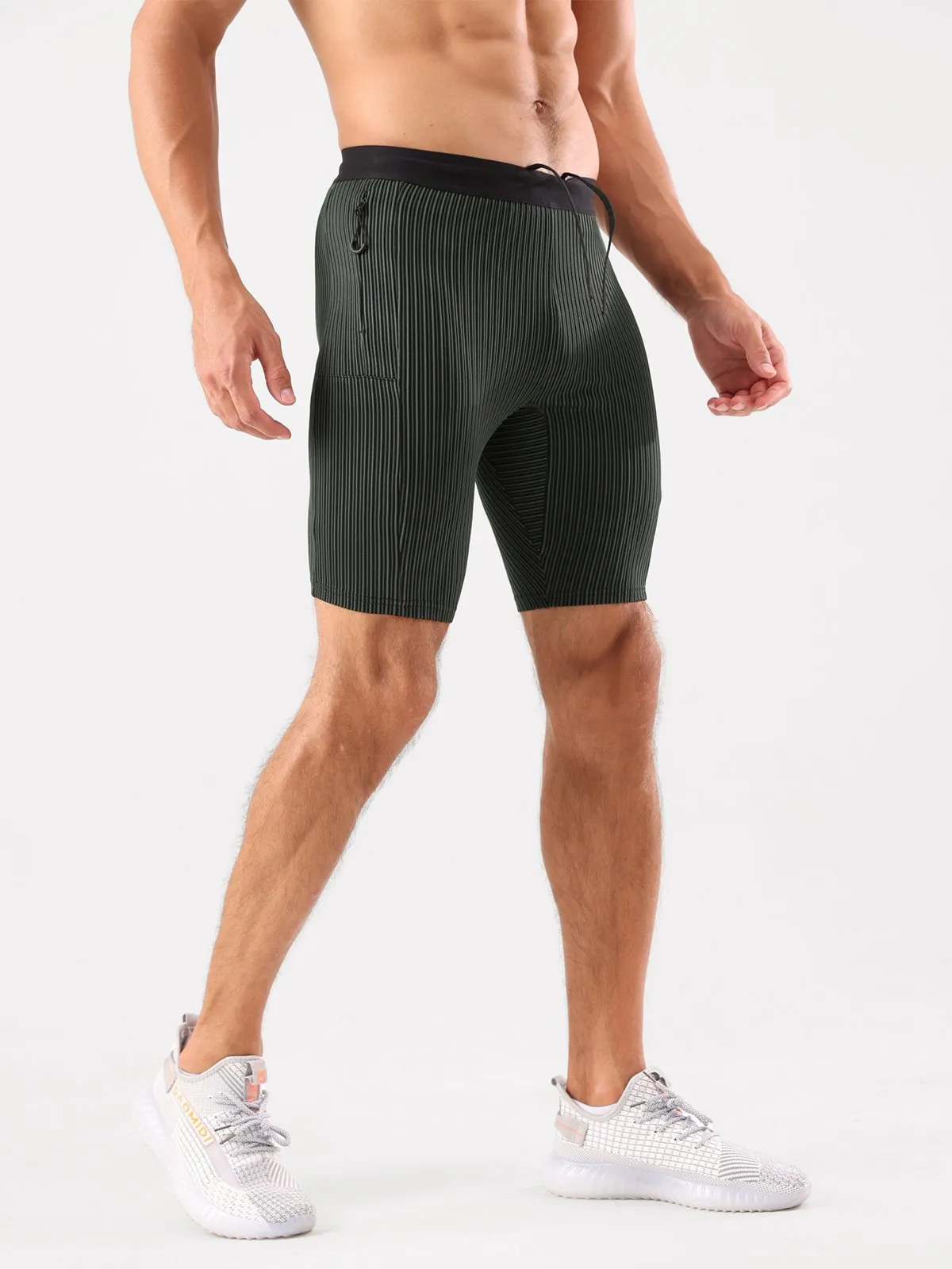 8" Pro Compression Lined Running Short with Zip Pockets