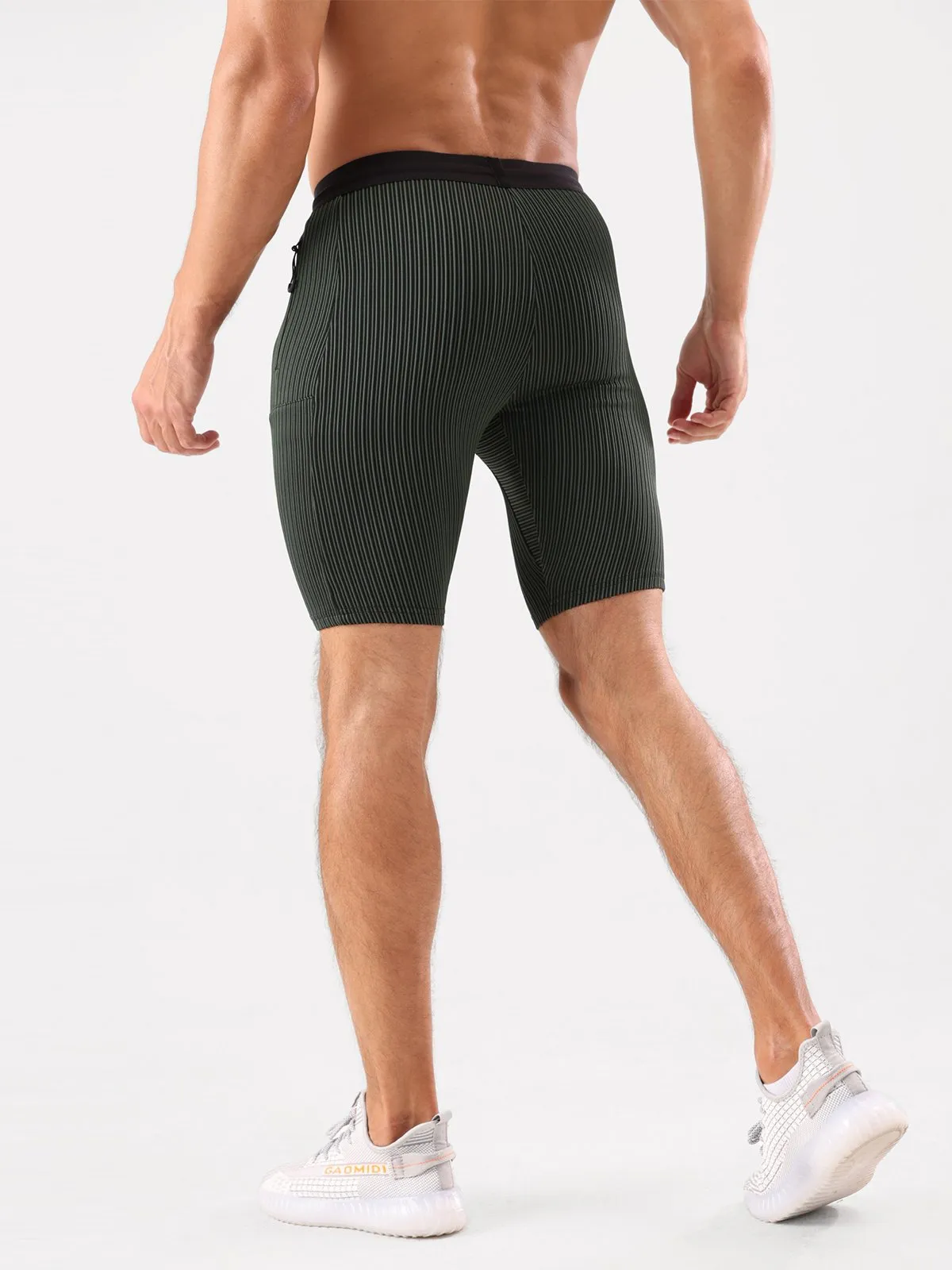 8" Pro Compression Lined Running Short with Zip Pockets