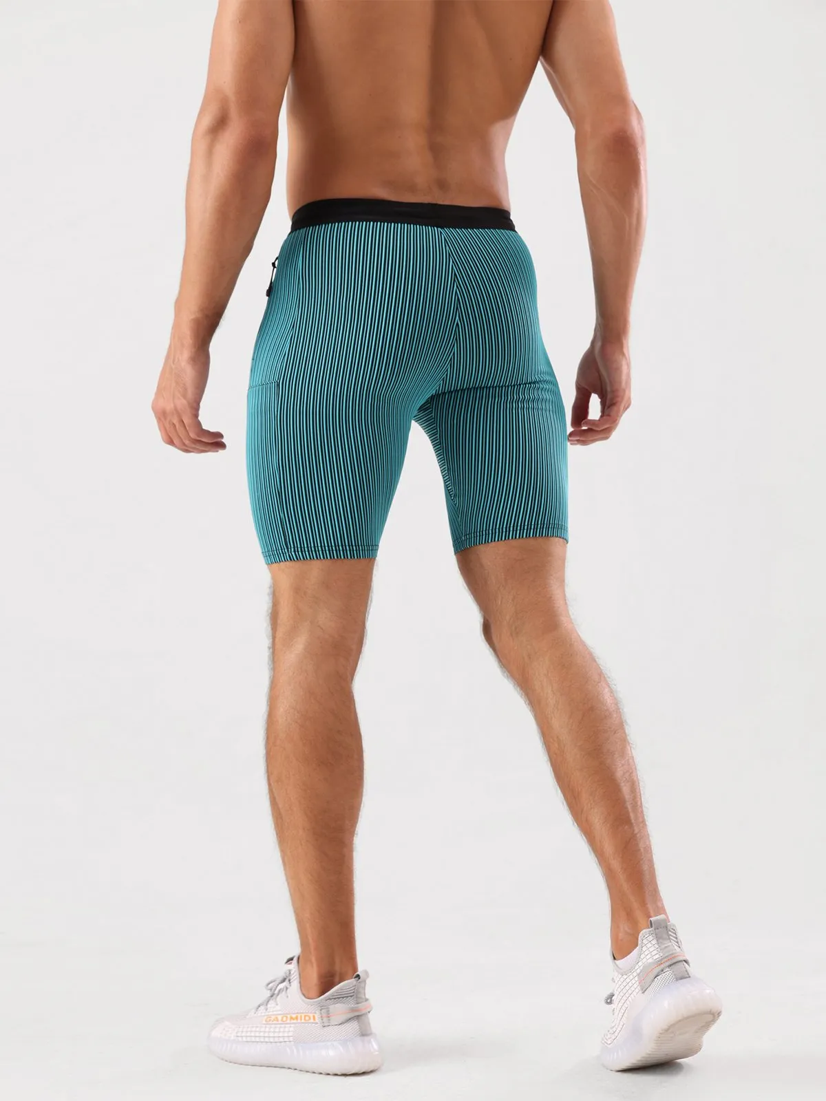 8" Pro Compression Lined Running Short with Zip Pockets