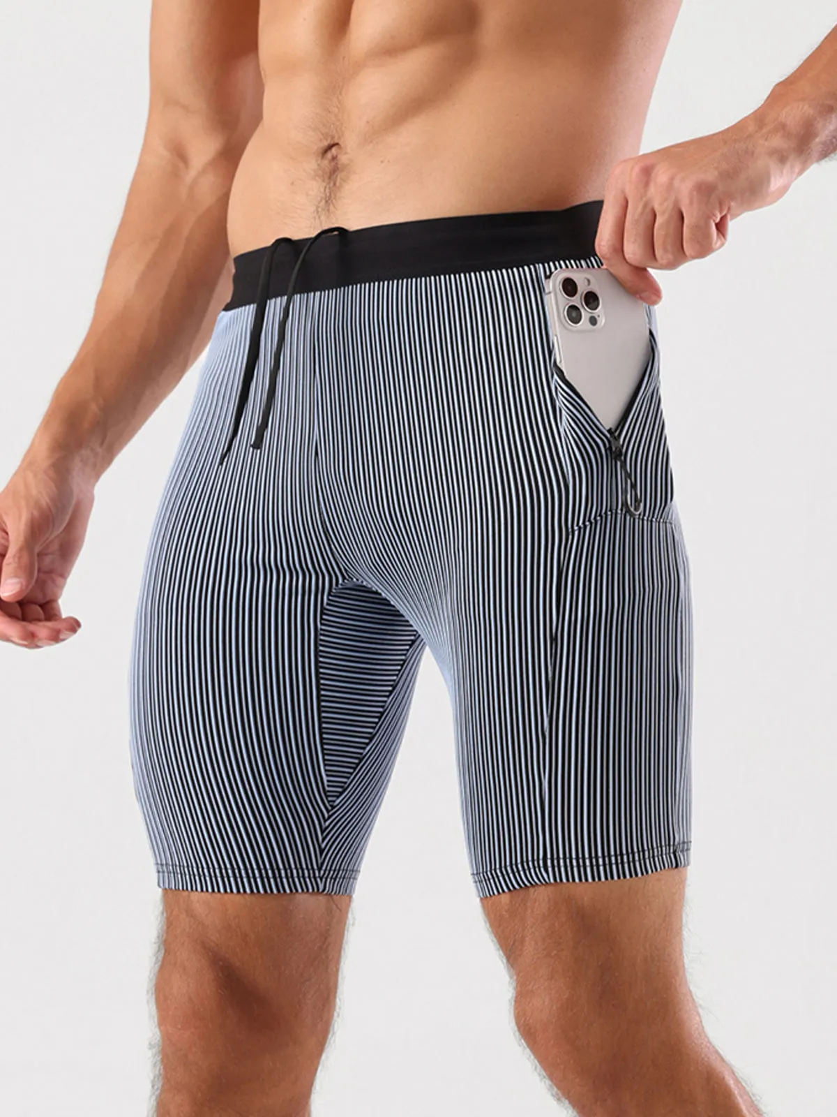 8" Pro Compression Lined Running Short with Zip Pockets