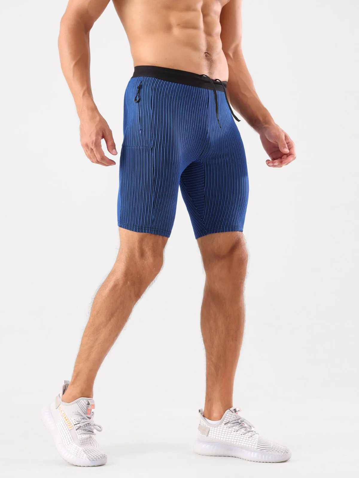 8" Pro Compression Lined Running Short with Zip Pockets