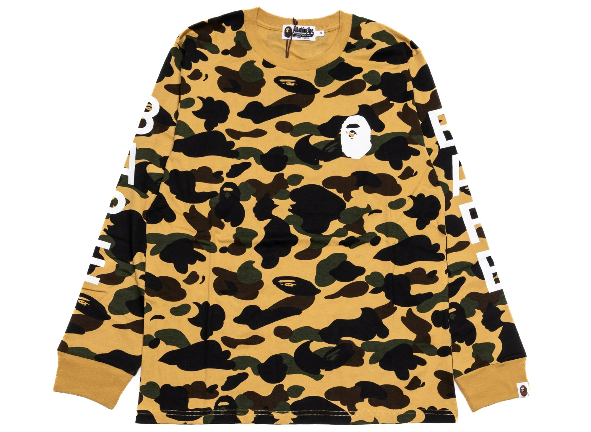 A Bathing Ape 1st Camo L/S Tee in Yellow xld