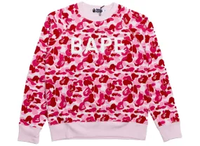 A Bathing Ape ABC Camo Crystal Stone Crewneck in Pink