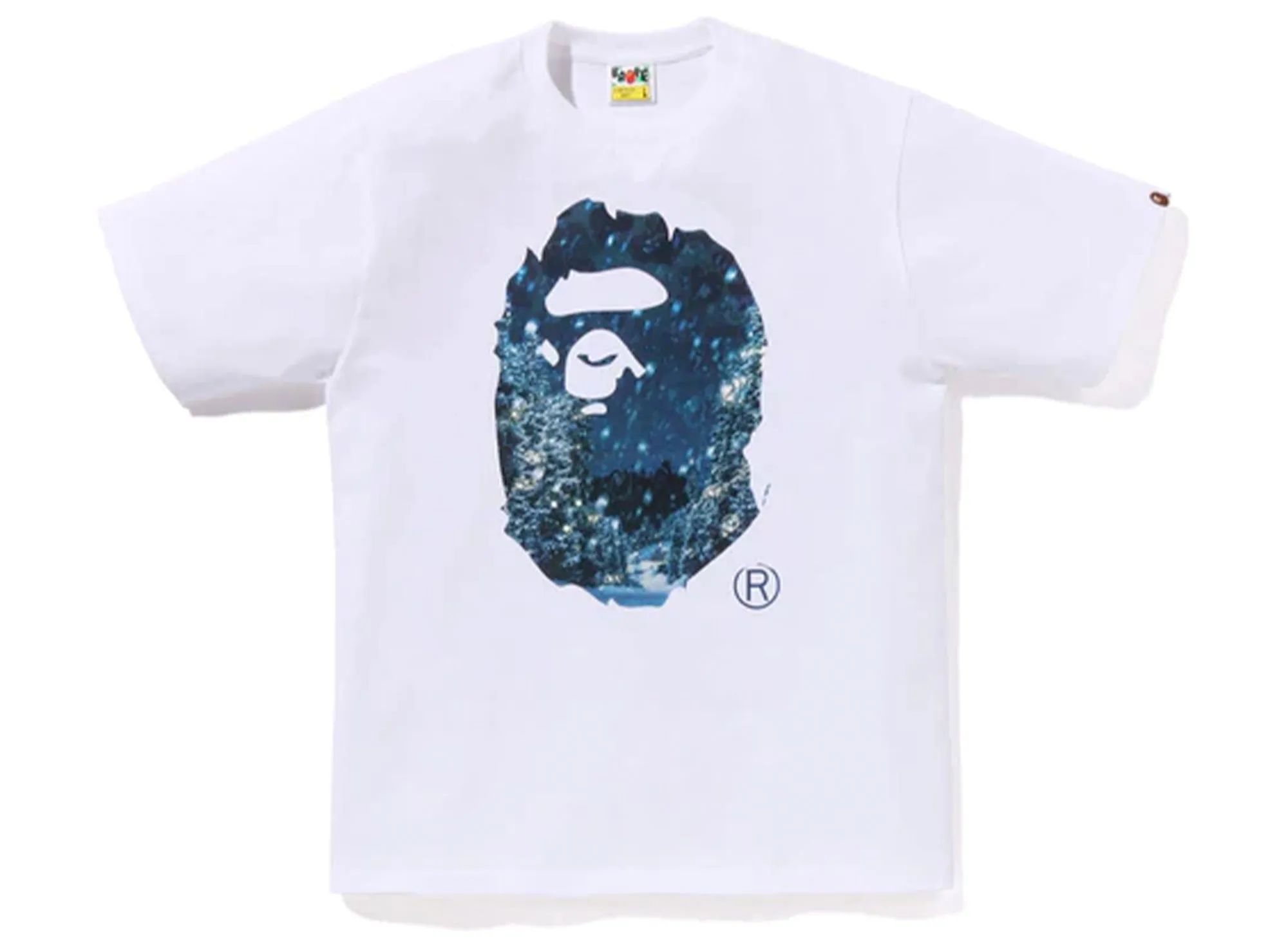 A Bathing Ape Christmas Photo Ape Head Tee in White xld