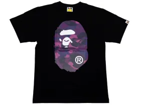 A Bathing Ape Color Camo Big Ape Head Tee in Black/Purple