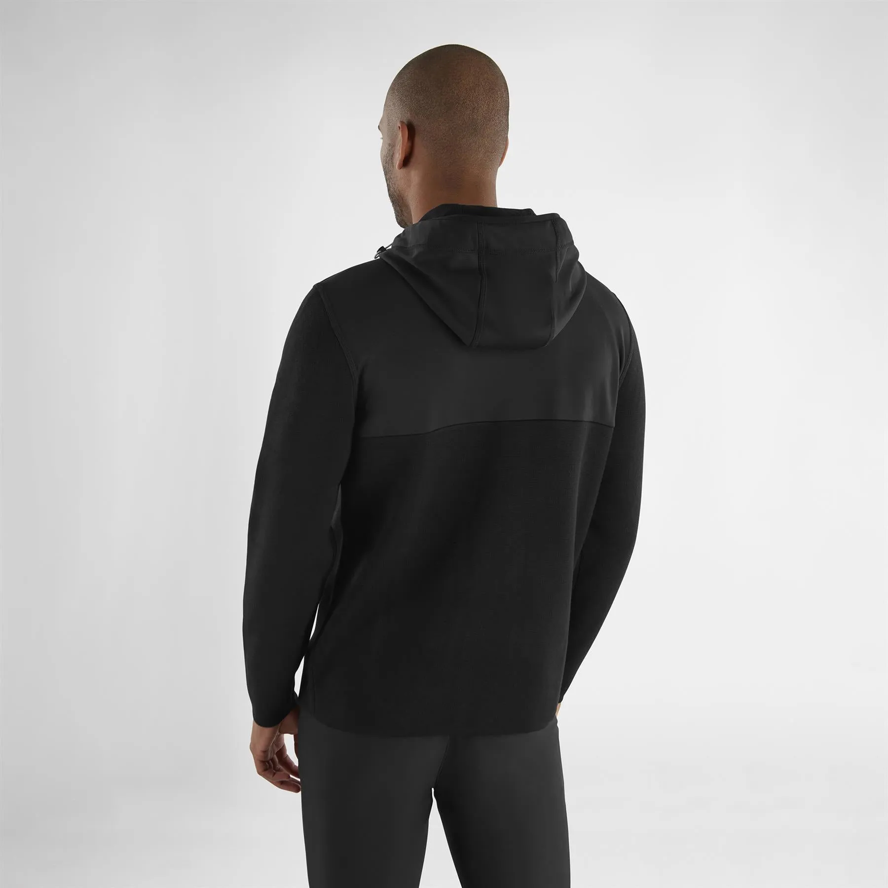 Addington Hybrid Half Zip Hoodie Black Marl - AW23