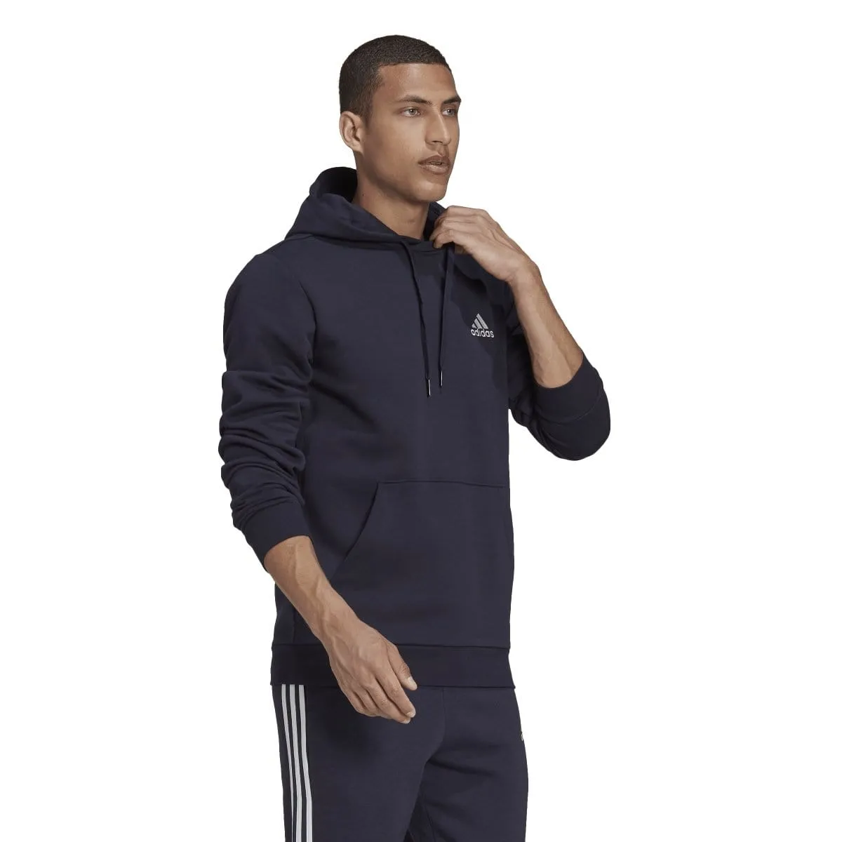 ADIDAS MEN'S ESSENTIALS FLEECE NAVY HOODIE