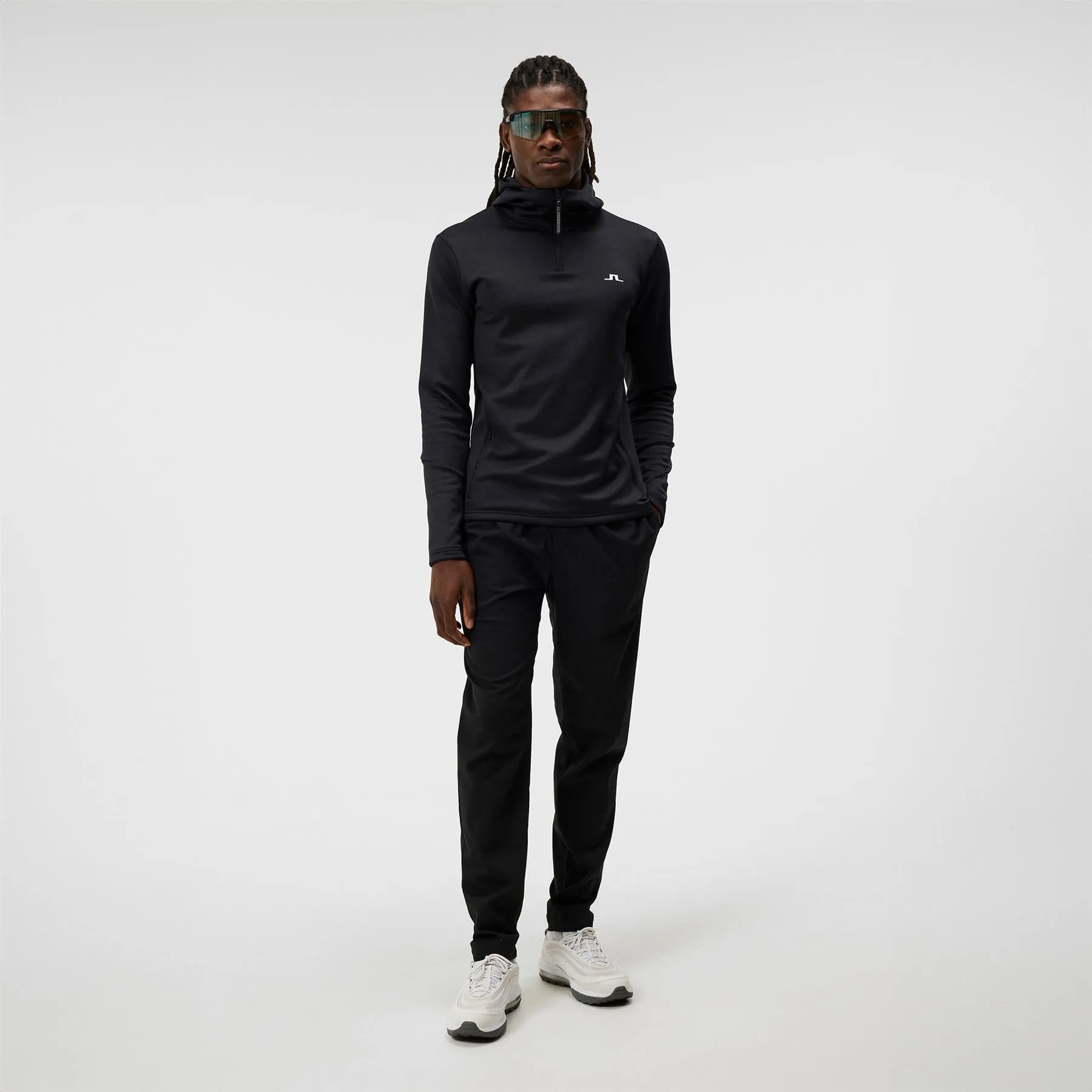 Aerial Quarter Zip Hoodie Black - AW23