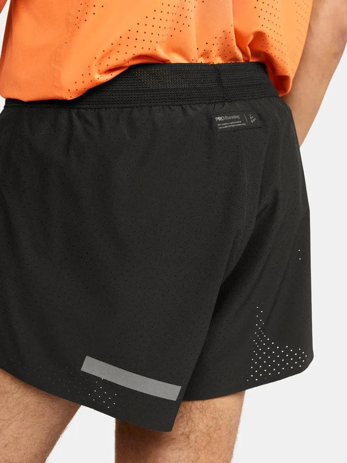 Craft Mens Pro Hypervent Split Shorts 2 - Black, Lightweight & Breathable Running Shorts for Ultimate Performance - Spring/Summer 2024