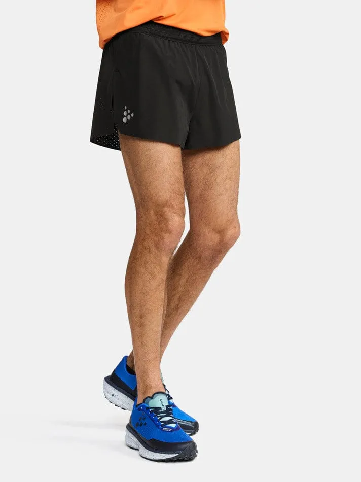 Craft Mens Pro Hypervent Split Shorts 2 - Black, Lightweight & Breathable Running Shorts for Ultimate Performance - Spring/Summer 2024