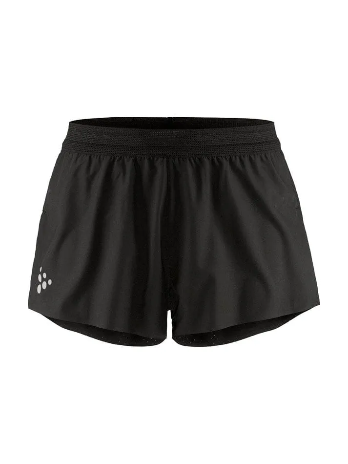 Craft Mens Pro Hypervent Split Shorts 2 - Black, Lightweight & Breathable Running Shorts for Ultimate Performance - Spring/Summer 2024