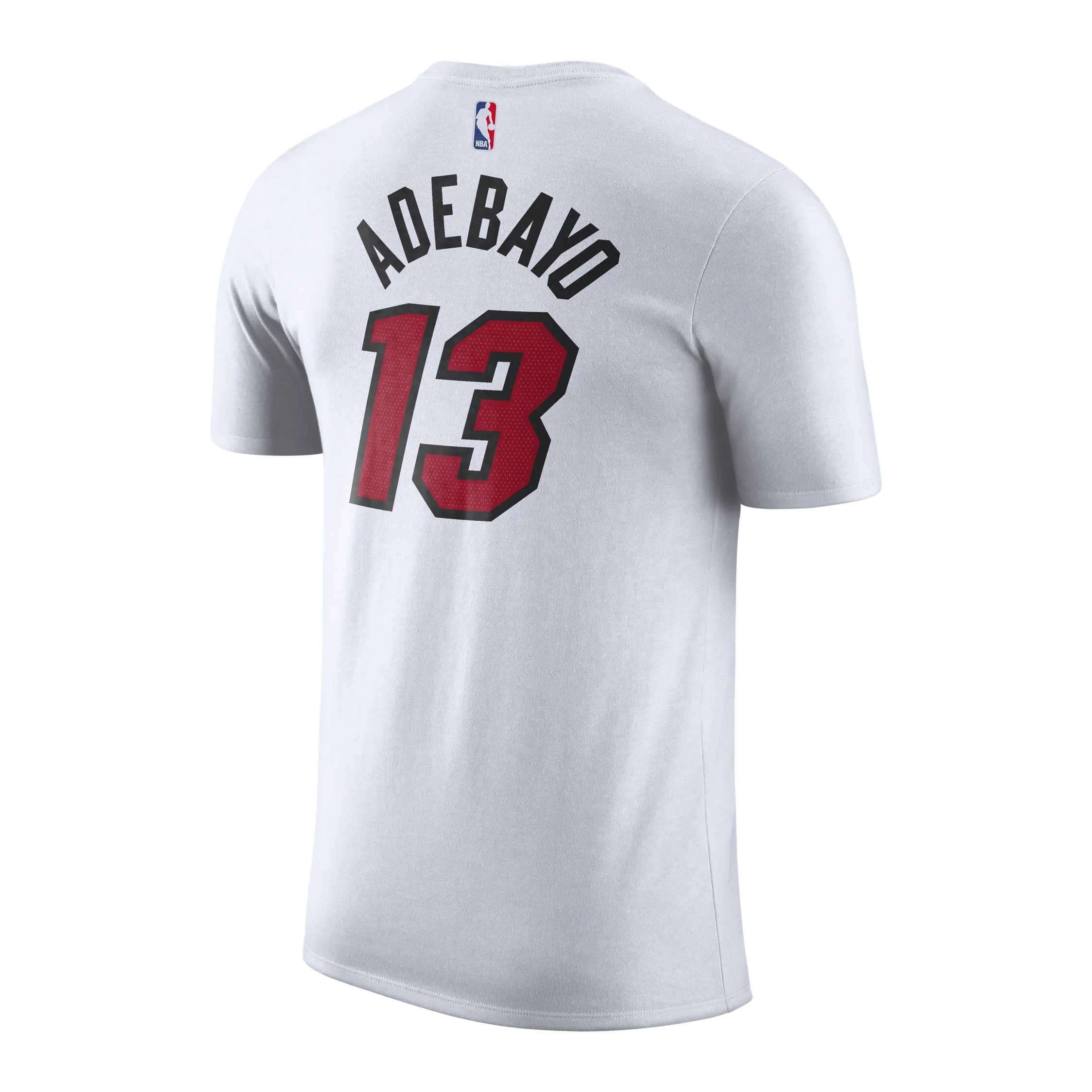 Bam Adebayo NIKE Miami HEAT Association White Name & Number Tee