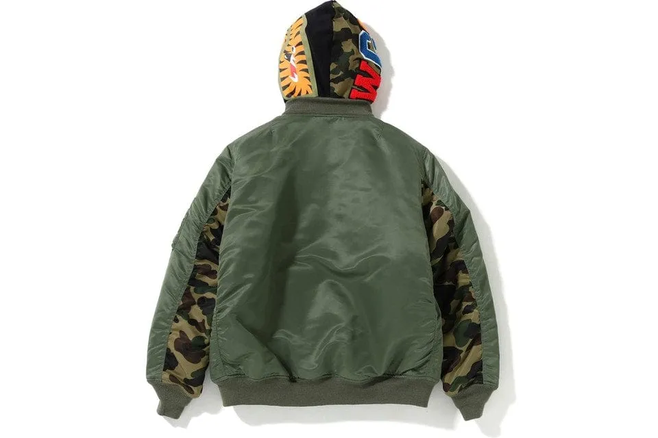 BAPE 1ST CAMO SHARK HOODIE JACKET GREEN