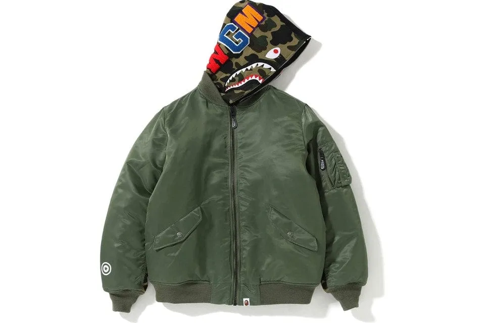 BAPE 1ST CAMO SHARK HOODIE JACKET GREEN