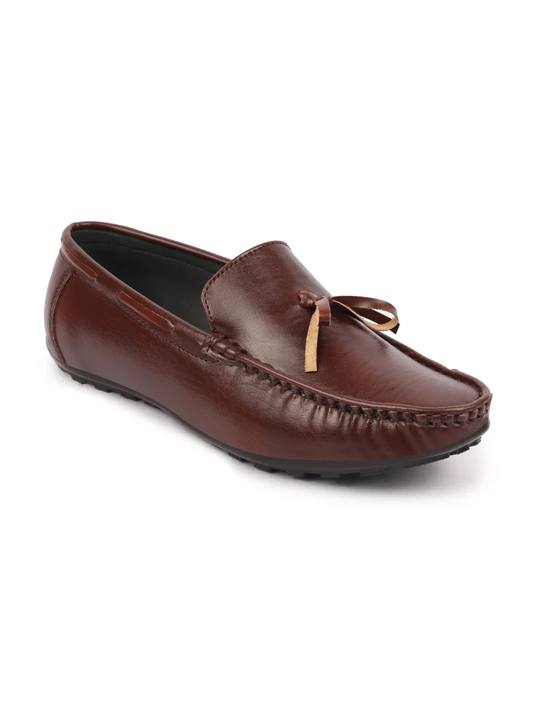 Basics Men Brown Classic Stylish Stitched Tassel Lace Design Casual Shoes Moccasin and Loafers