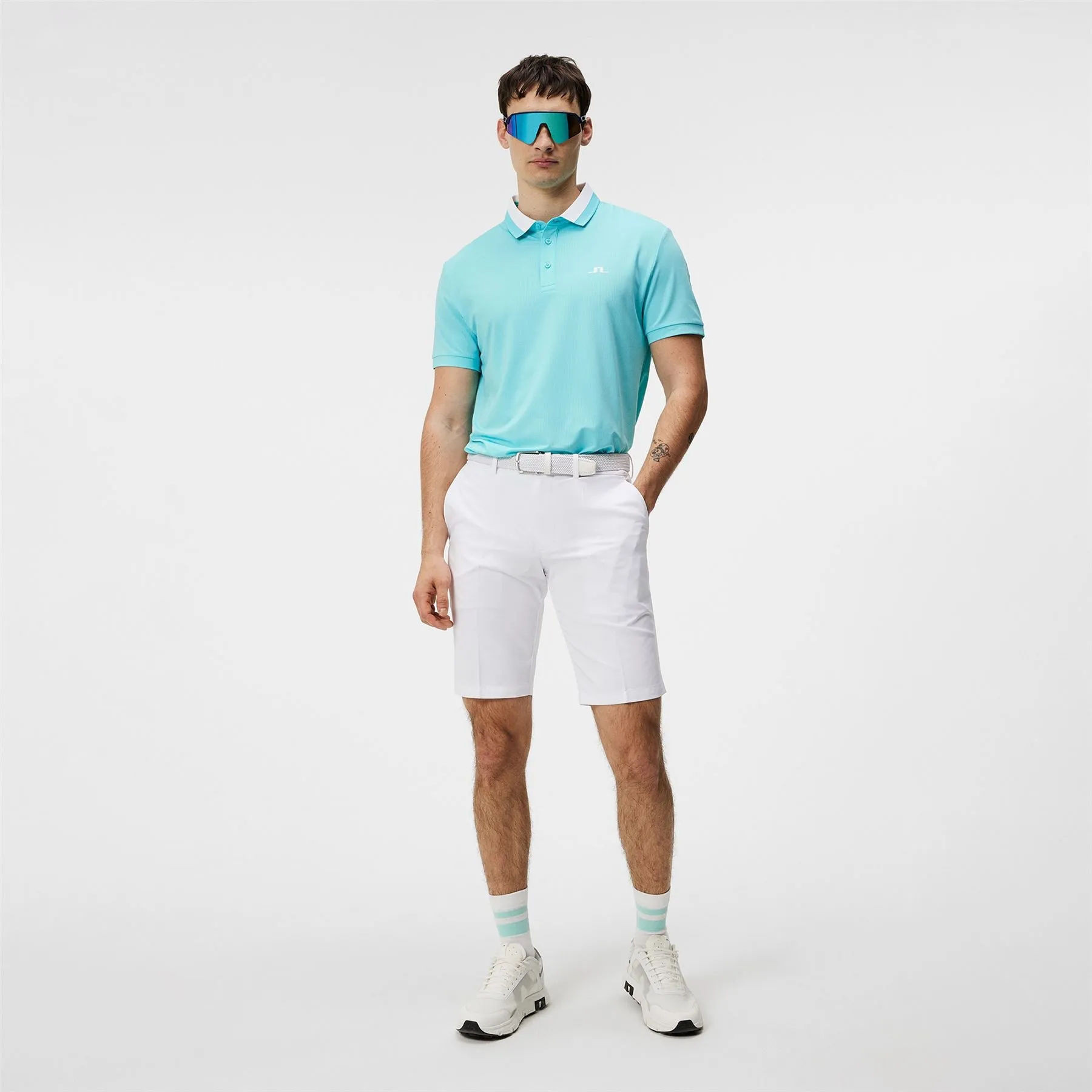 Benji Regular Fit Light Jersey Polo Blue Curacao - SU24