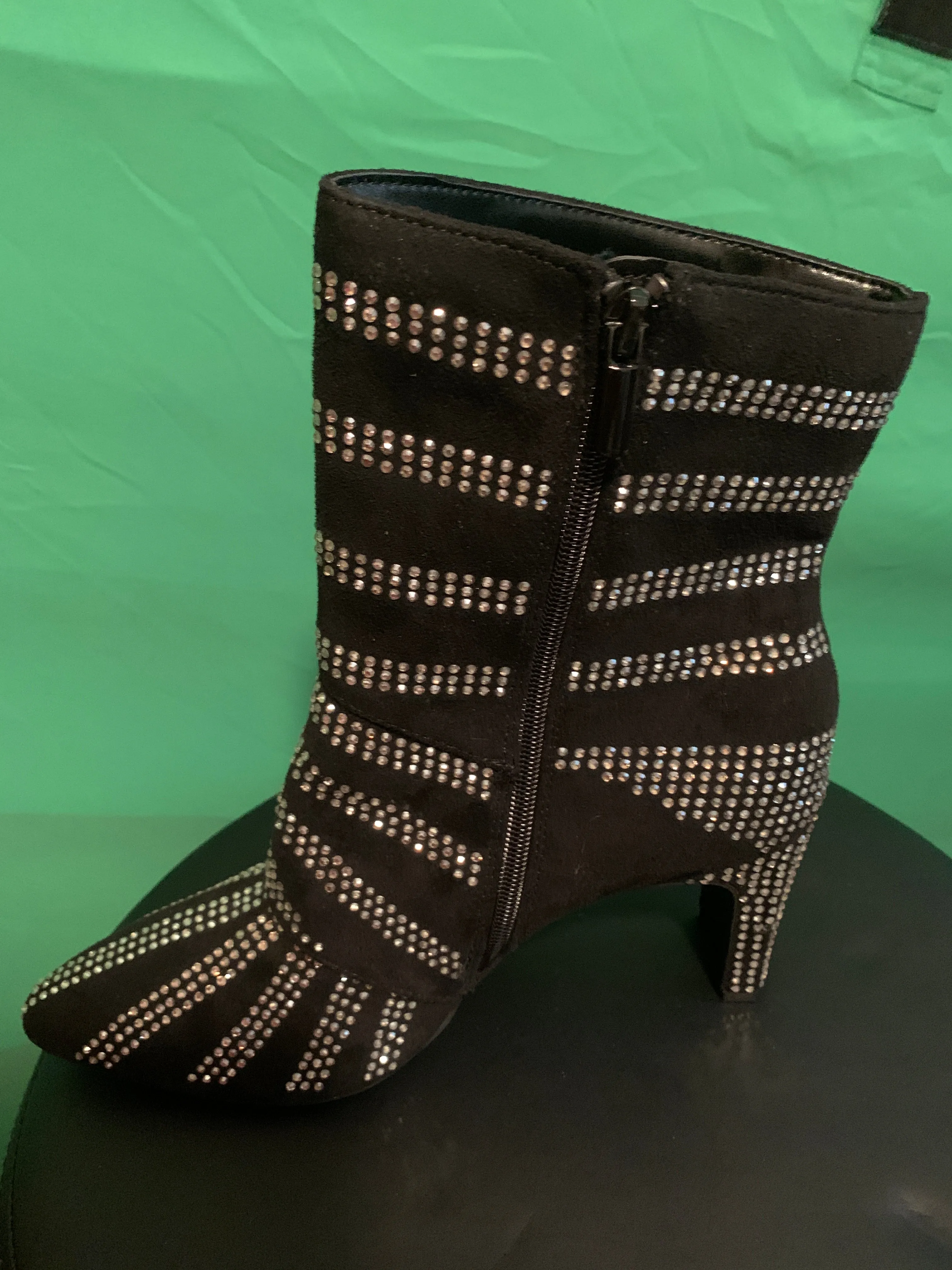 Black / Rhinestone Boots