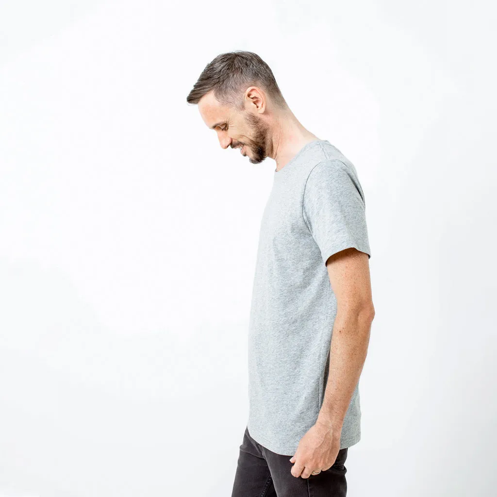 Cotton Tall Crew | Grey Marle