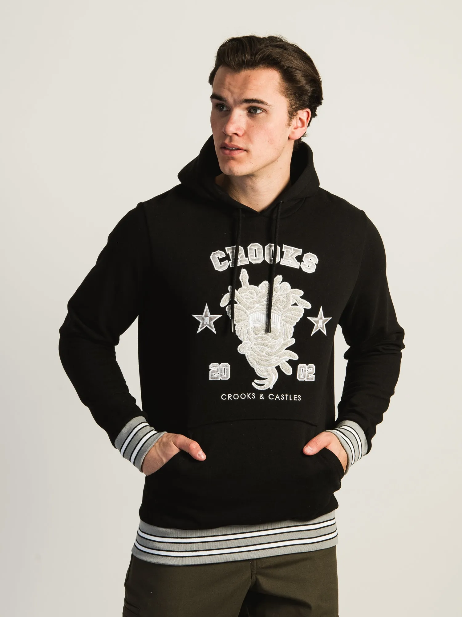 CROOKS & CASTLES EMBROIDERED CHENILLE TEAM HOODIE