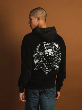 CROOKS & CASTLES NEW MEDUSA ACID WASH PULLOVER HOODIE