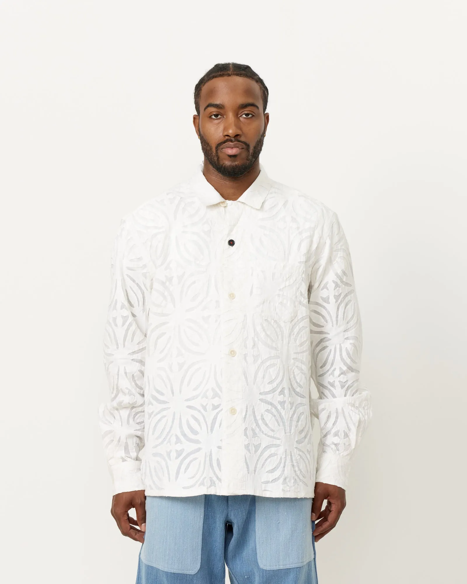 Cut Work Ayo Shirt in White