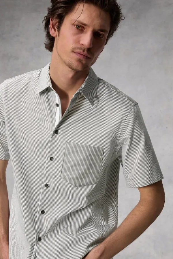 Dalton Striped Cotton Nylon Shirt