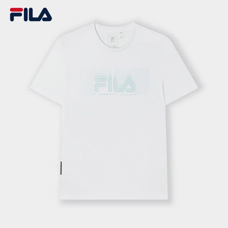 FILA CORE WHITE LINE BLUE Men Short Sleeve T-shirt