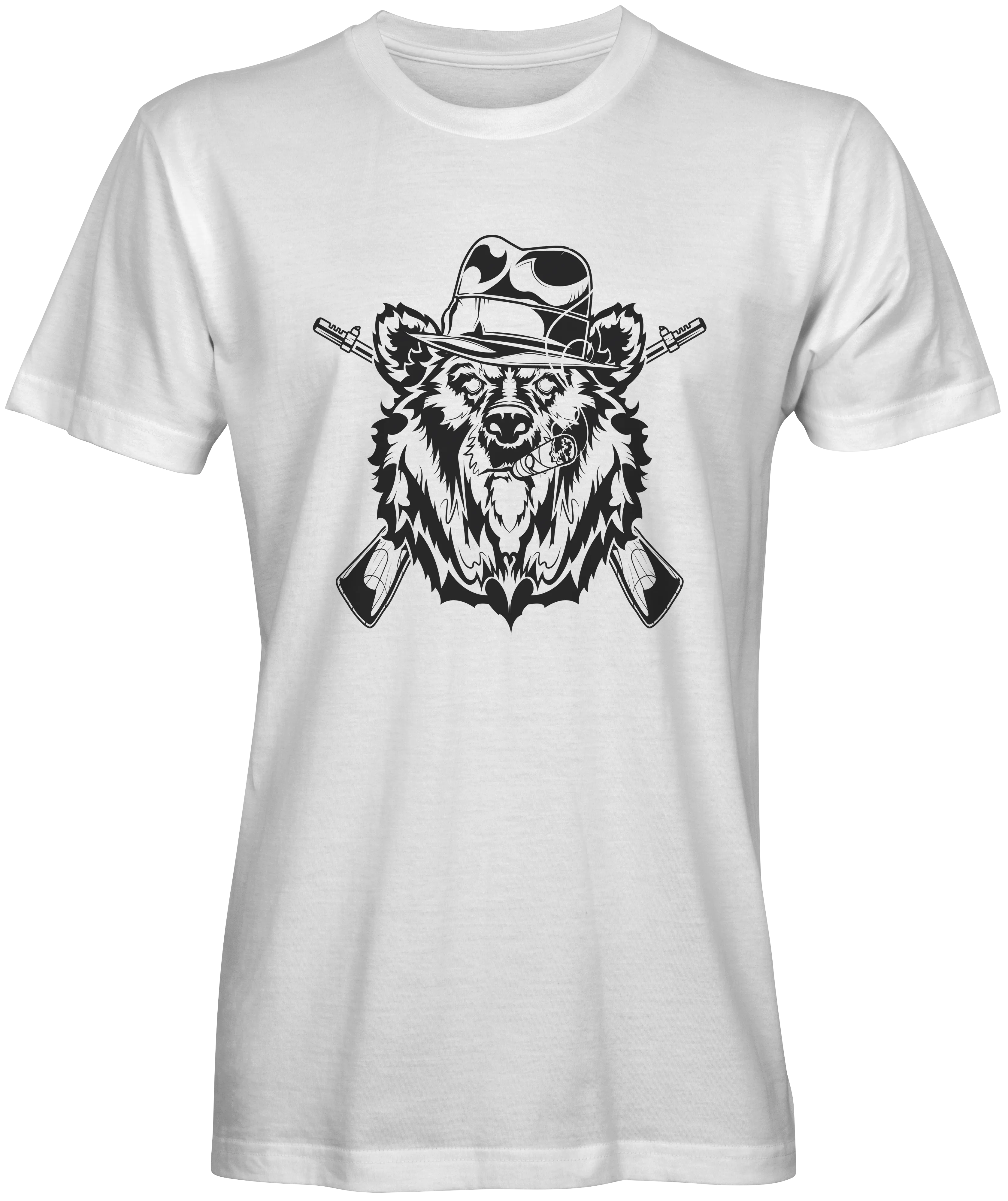 Gangster Bear Design Sketched T-shirts