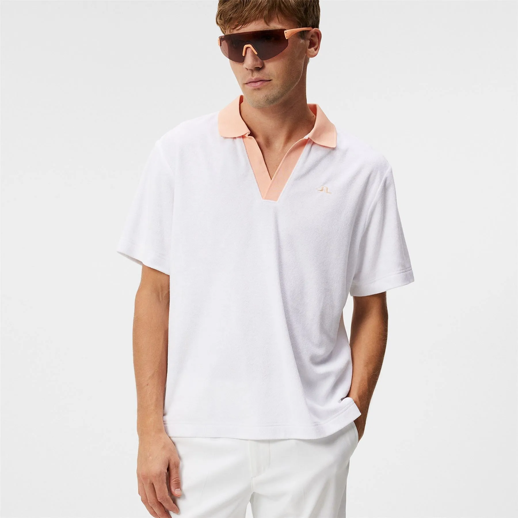 Gavin Pro Terry Relaxed Fit Polo White - W23