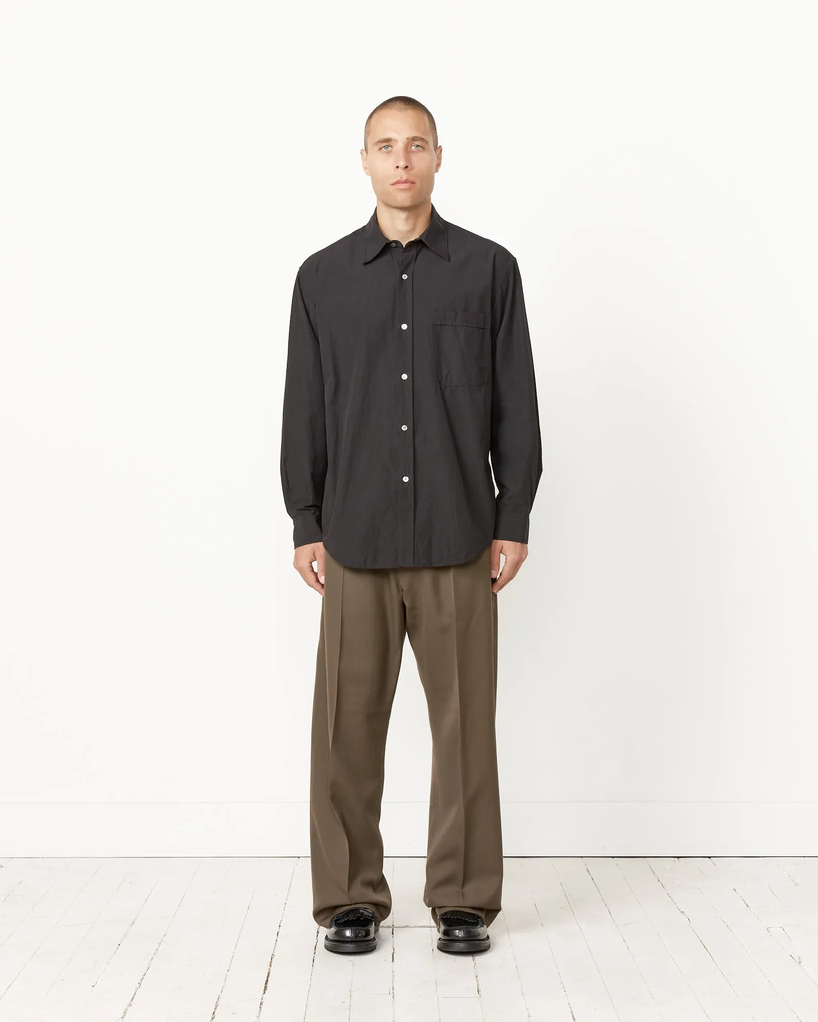 Gio Shirt in Crushed Cotton Black