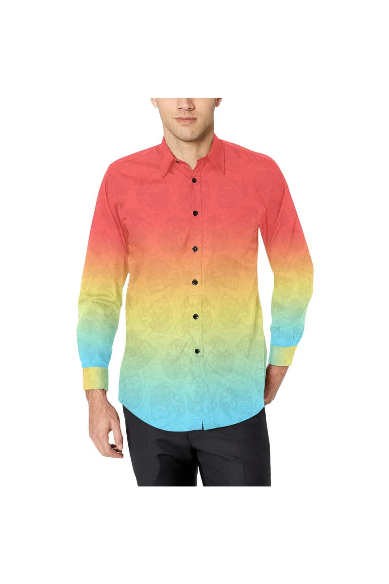 Kitty Kat Ombre Men's All Over Print Casual Dress Shirt (Model T61)