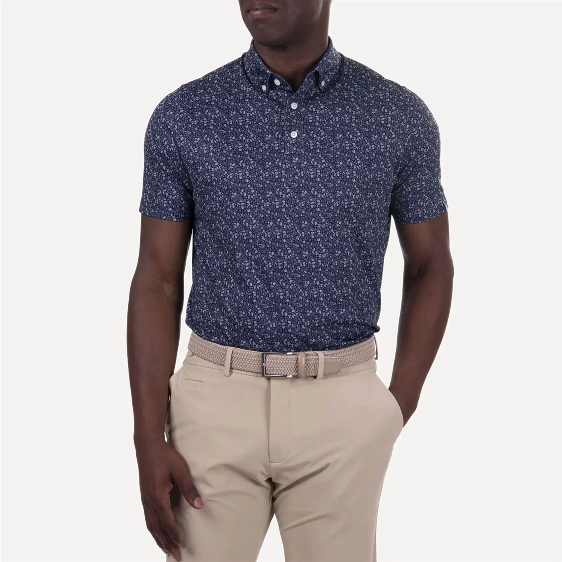 Lance Printed Polo Atlanta Blue/Steel Blue - SS24