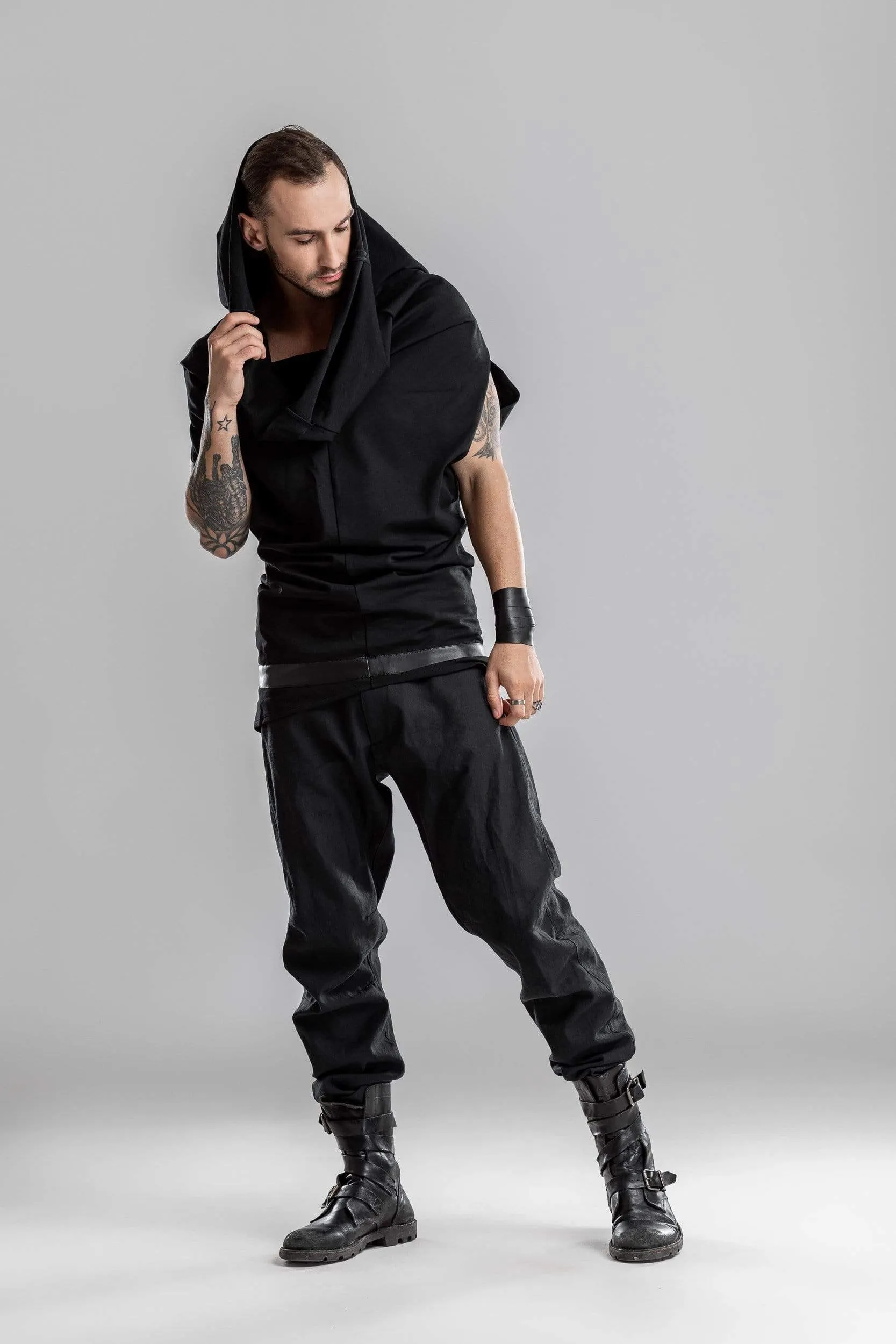 Men hooded shirt