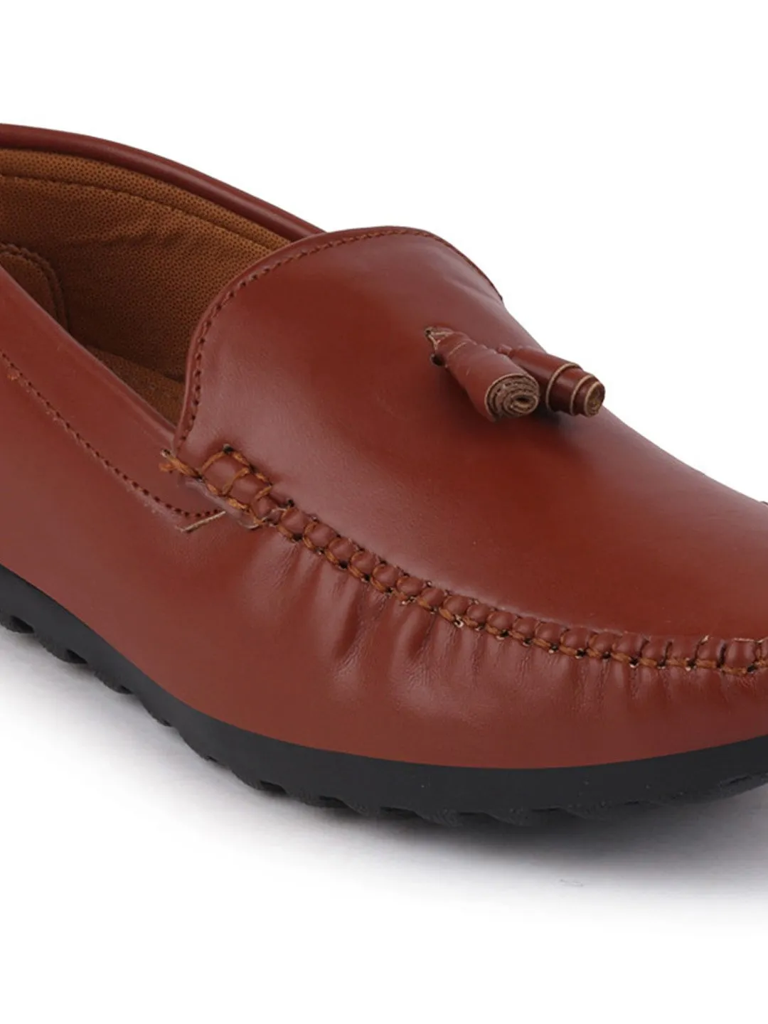 Men Tan Casual Slip-On Loafers