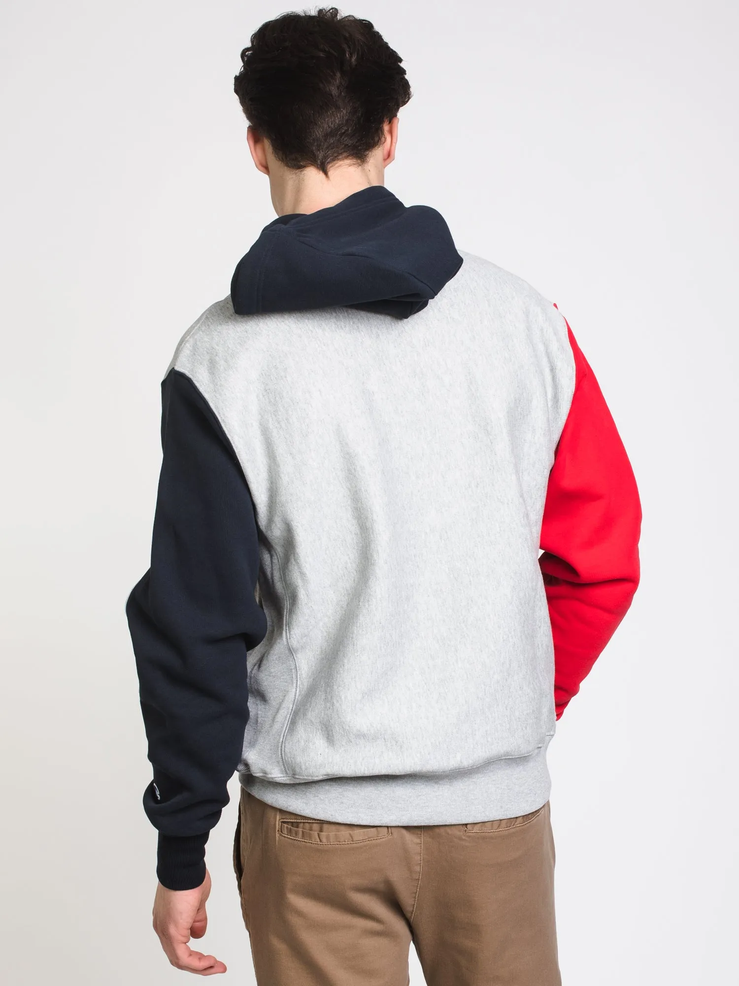 MENS RW 'C' COLOURBLOCK PULLOVER HOODIE - OX GREY - CLEARANCE