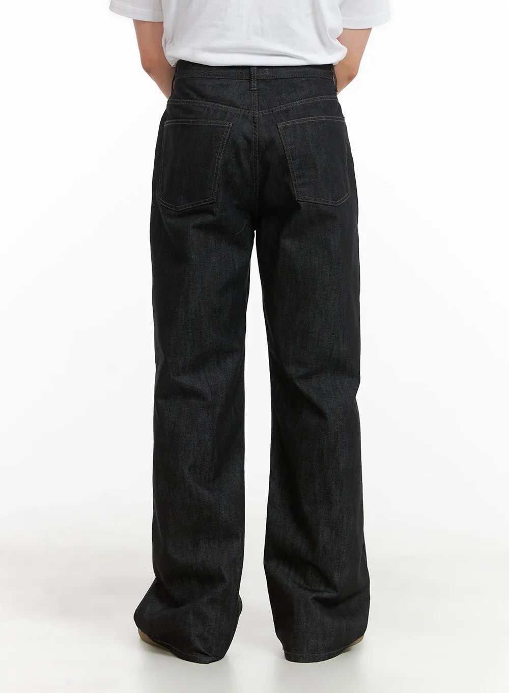 Men's Solid Cotton Straight Jeans IA402