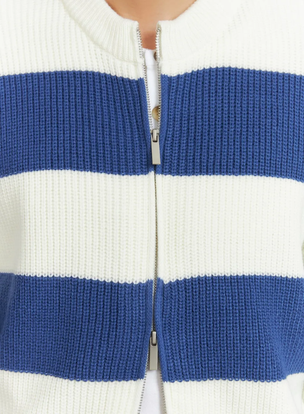 Men's Striped Zip-Up Cardigan IA401