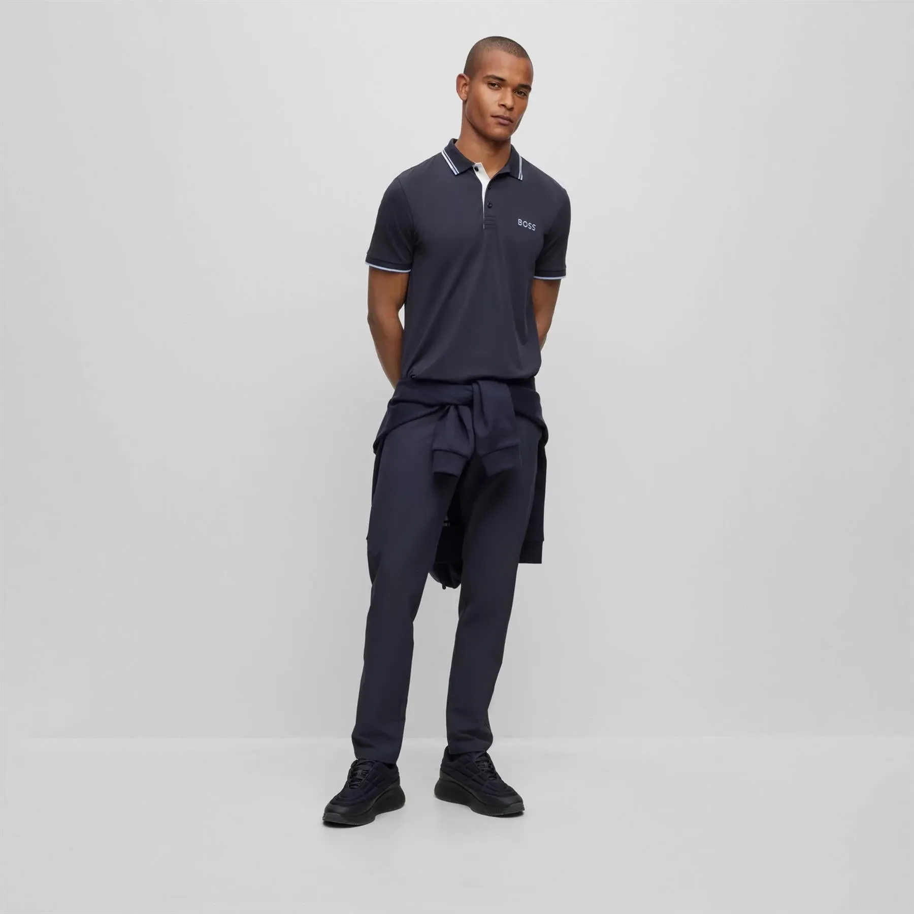 Paddy Pro Cotton Jersey Regular Fit Polo Dark Blue - W23