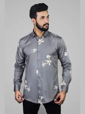 Printed Shirts for Men - Floral Print Cotton Spread Shirt