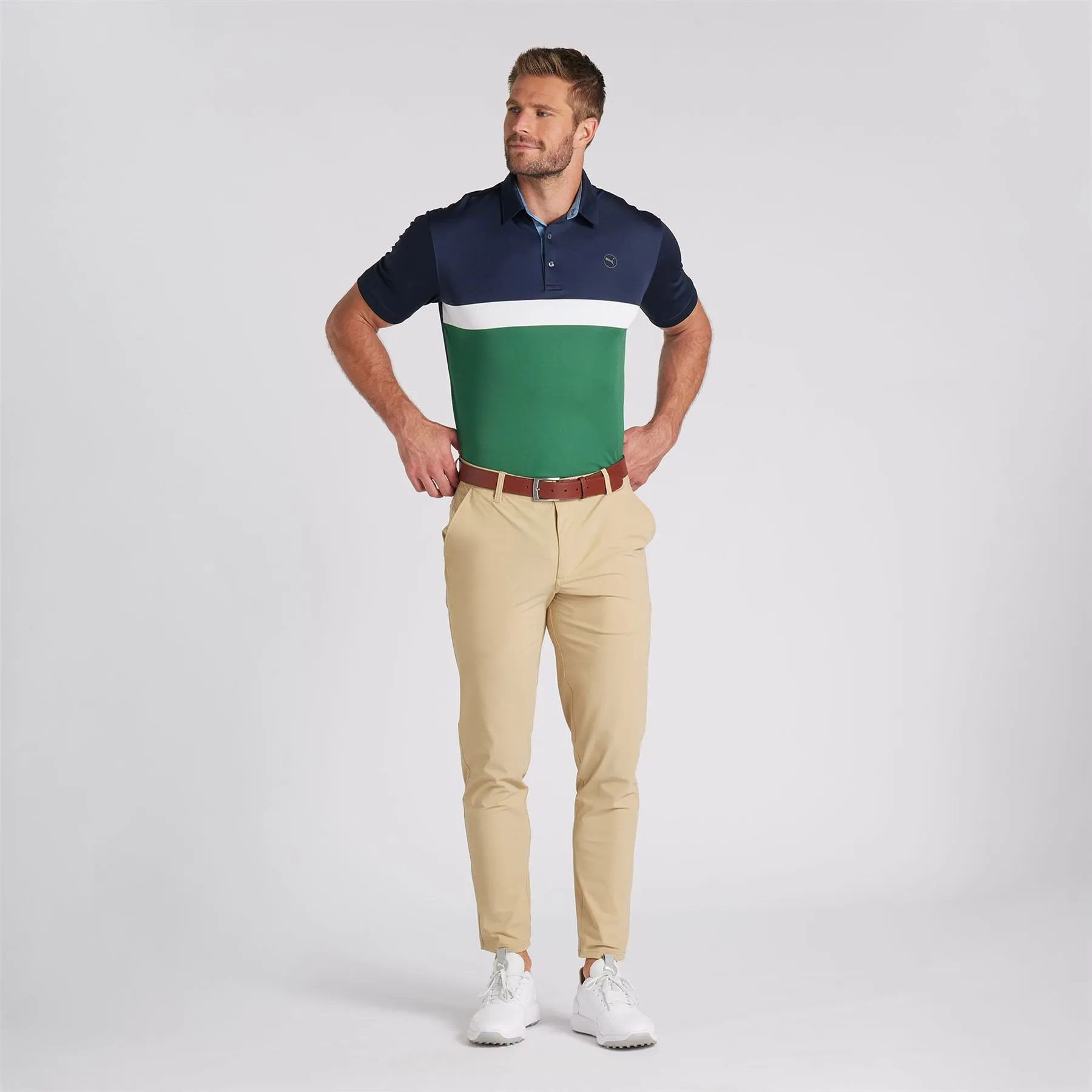 Pure Colourblock Polo Vine/Navy - SS24