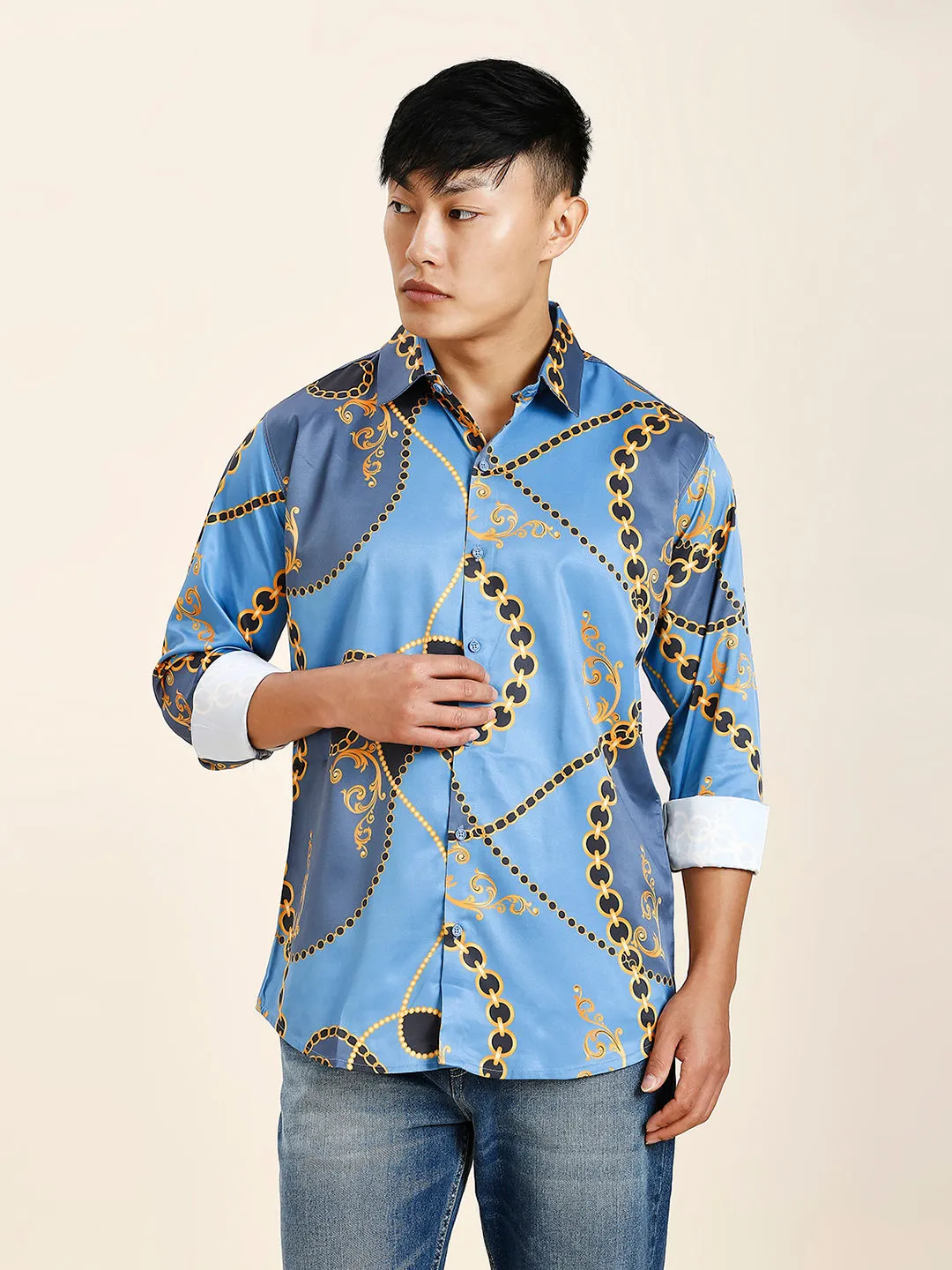 Stylish Pushpa 2 Abstract Printed Mens Shirt - Trendy Design for Casual Wear