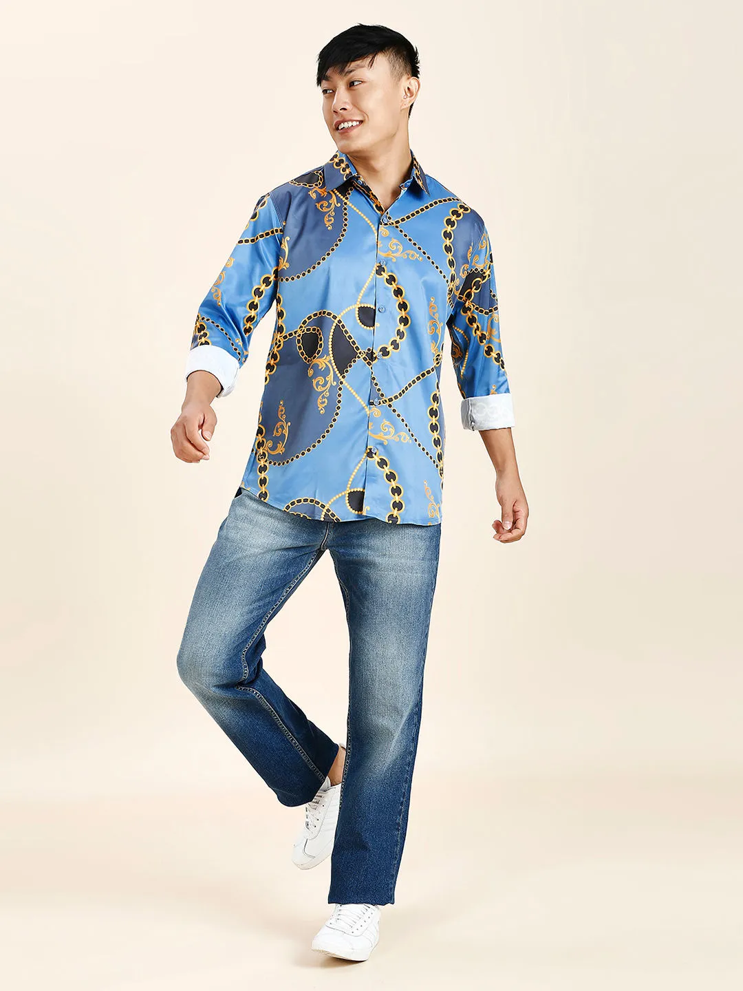 Stylish Pushpa 2 Abstract Printed Mens Shirt - Trendy Design for Casual Wear