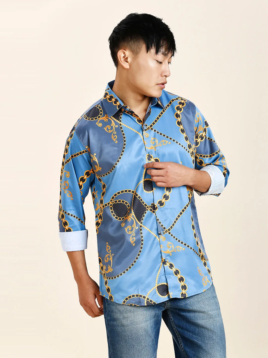 Stylish Pushpa 2 Abstract Printed Mens Shirt - Trendy Design for Casual Wear